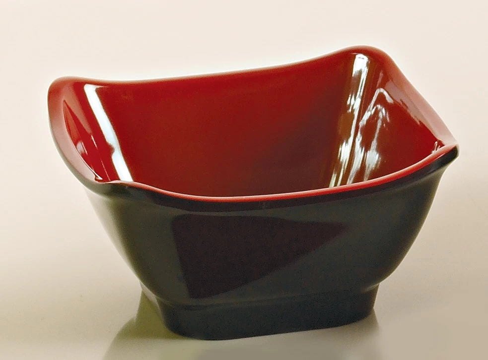 Yanco BLACK & RED 4 3/4" SQUARE BOWL 10 OZ