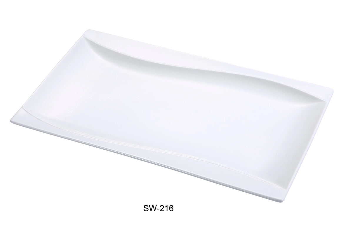 Yanco Sea Wave 15 3/4" X 9 1/4" Rectangular Plate