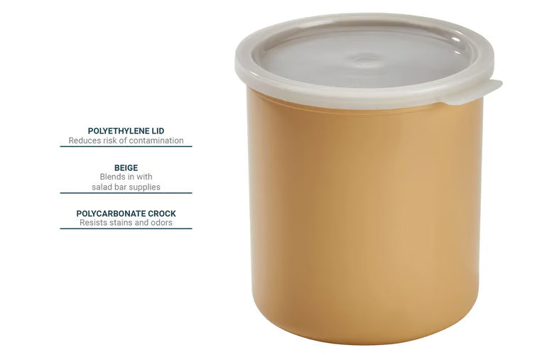 Cambro CP27133 2 7/10 qt Crock with Lid - Beige