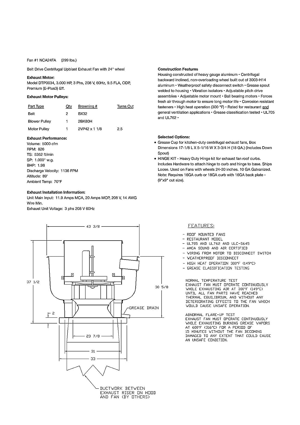 Captive Air Extractor Mushroom