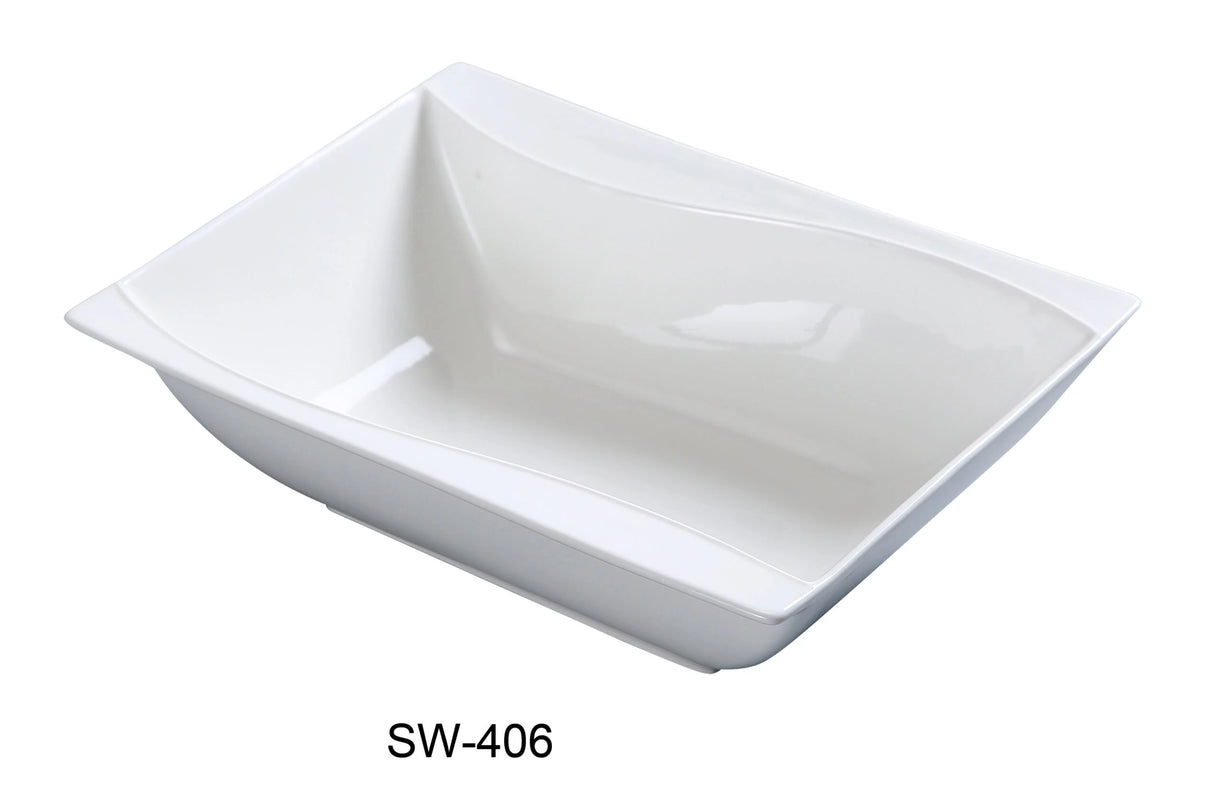 Yanco Sea Wave 6" X 4 1/2" Rectangular Bowl 8 Oz