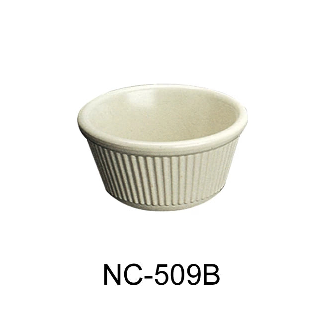 Yanco Accessories 2 7/8", 2 OZ FLUTED RAMEKIN BONE
