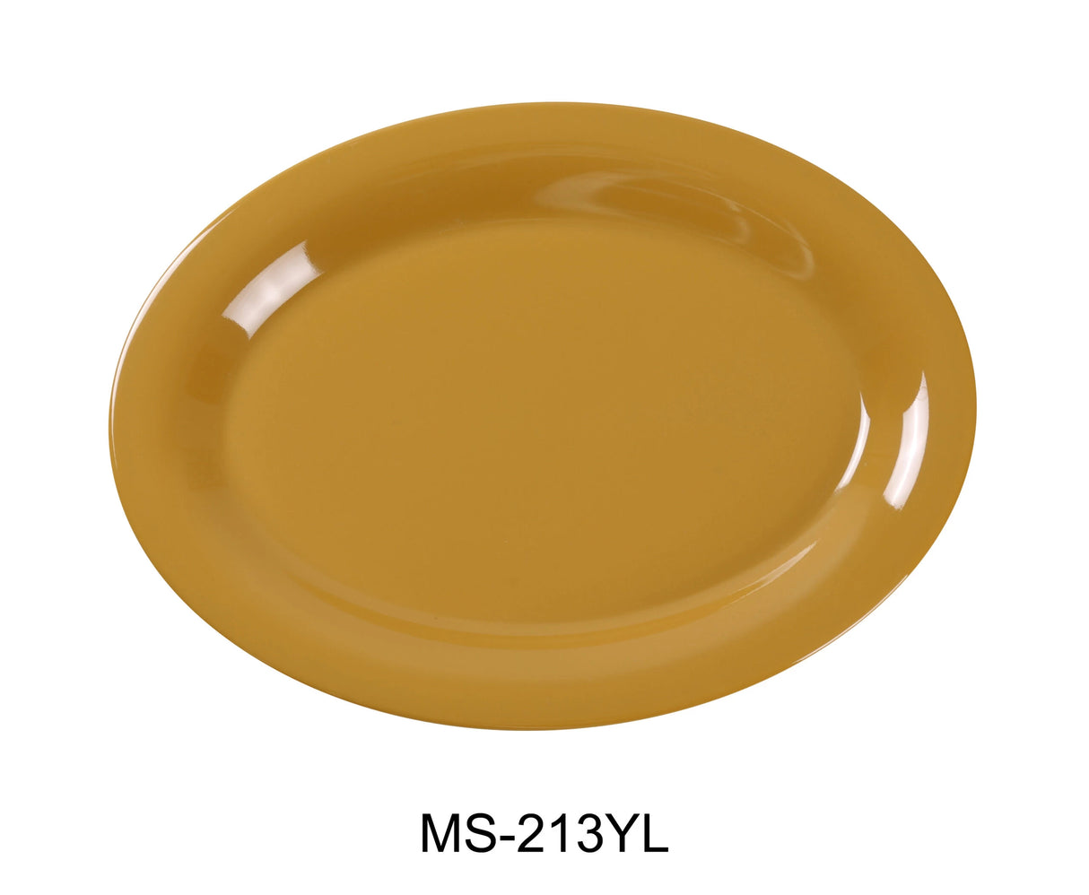 Yanco MILE STONE 13 1/2" X 10 1/2" OVAL PLATTER YELLOW