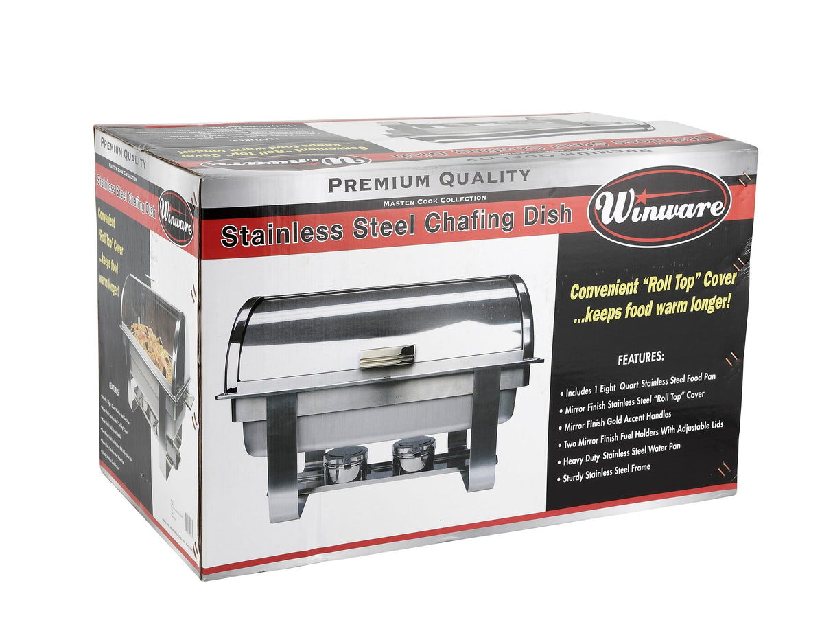 Dallas 8 Quart Chafer, Roll-Top, Stainless Steel