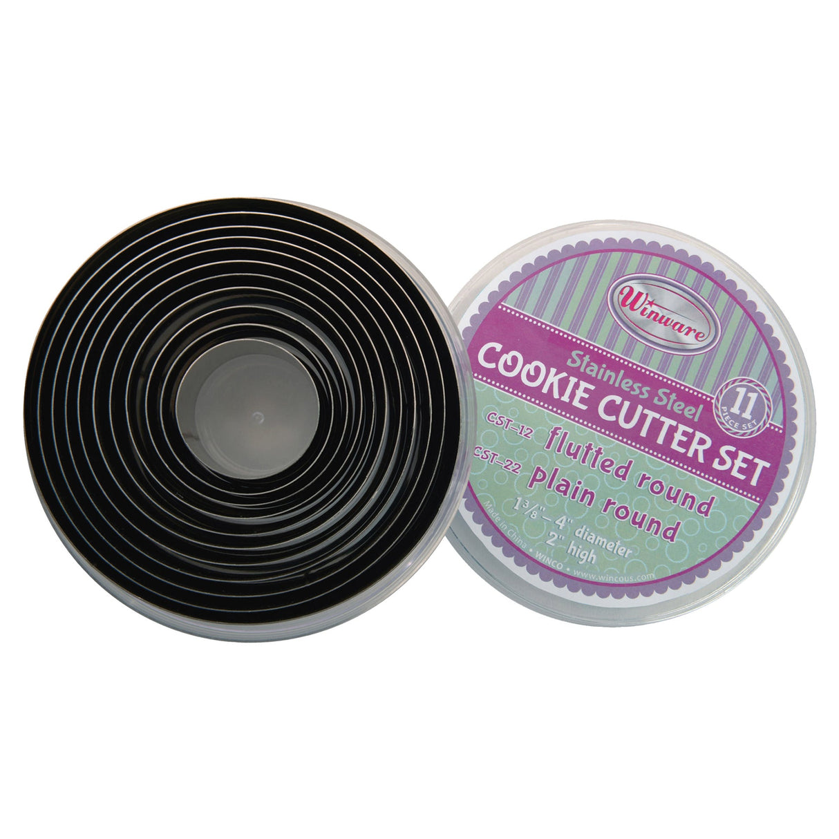 Round Cookie Cutter Set, 11 Piece, Stainless Steel