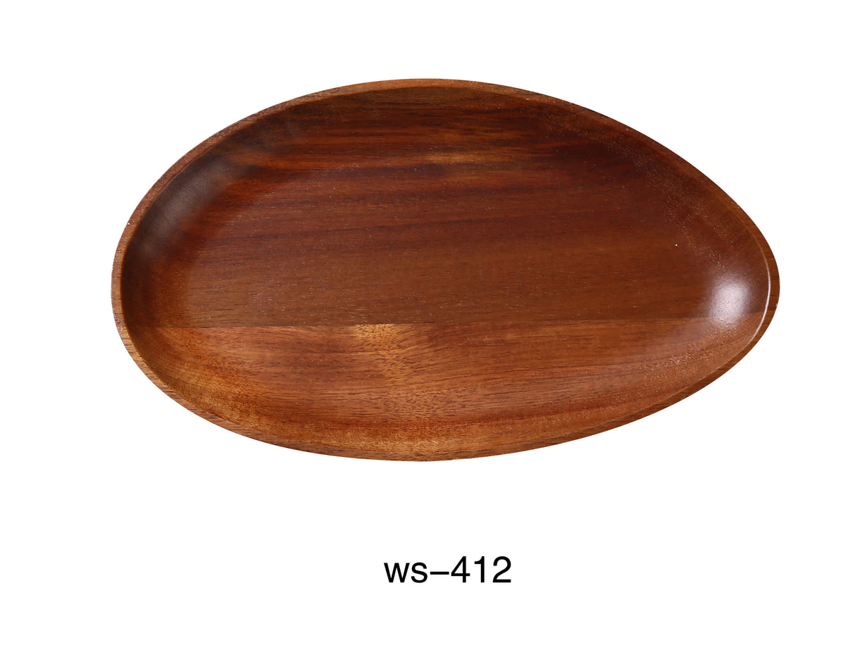 Yanco Wood & Bamboo 12" X 7" X 1" Oval Acacia Tray