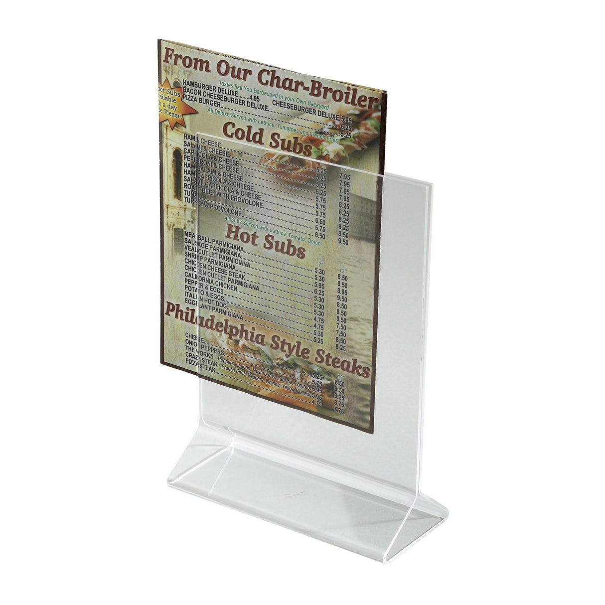 Double-Sided Clear Acrylic Menu Stand