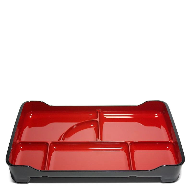 Lacquered Lunch Tray 14" X 9.5" - Red