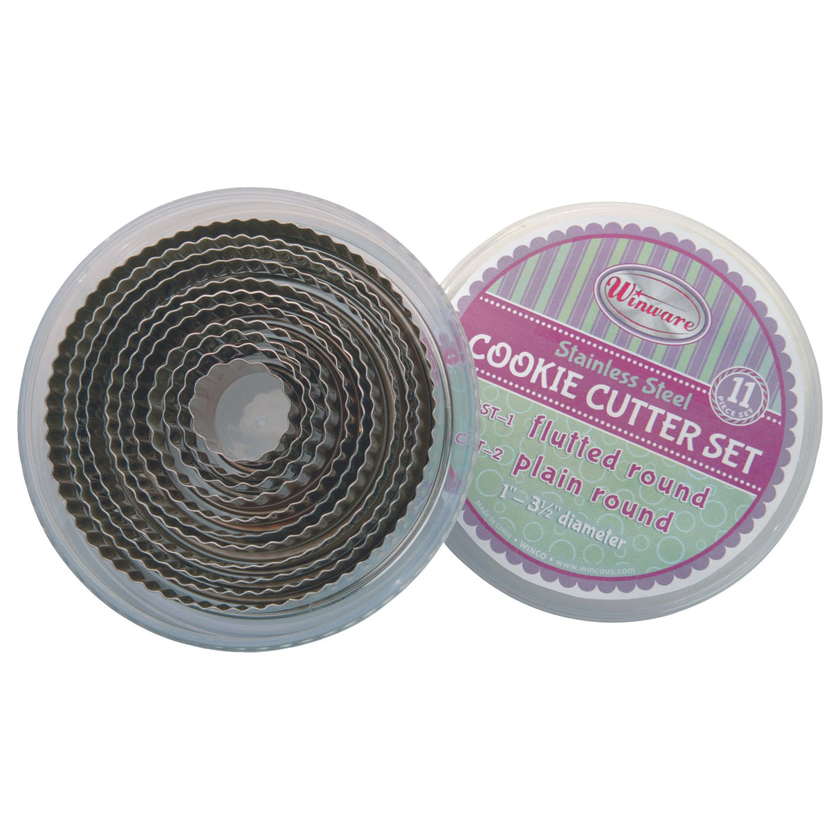 Round Cookie Cutter Set, 11 Piece, Stainless Steel