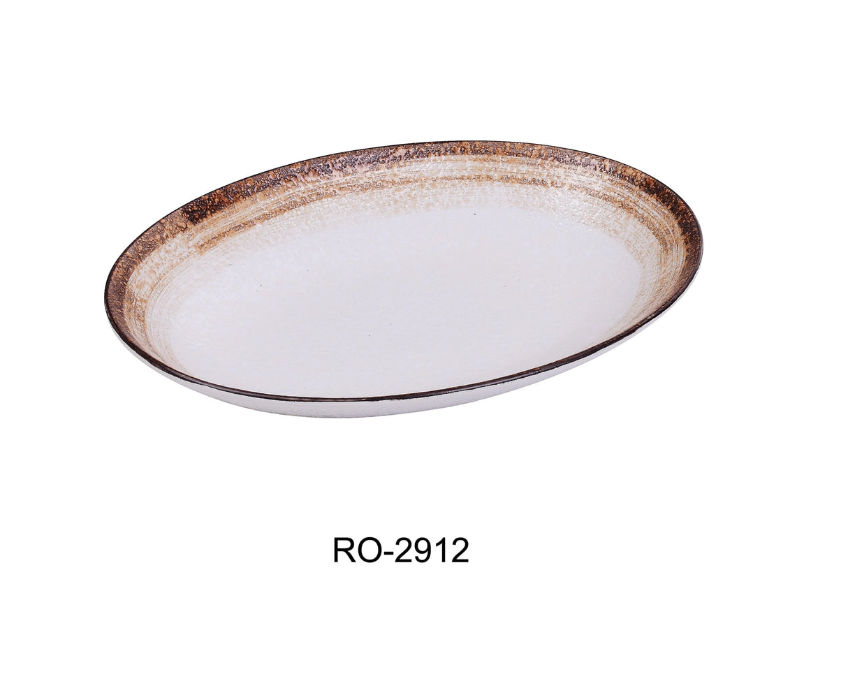 Yanco Rockeye - 2 12" X 9" X 1 3/4" Deep Oval Plate 28 Oz
