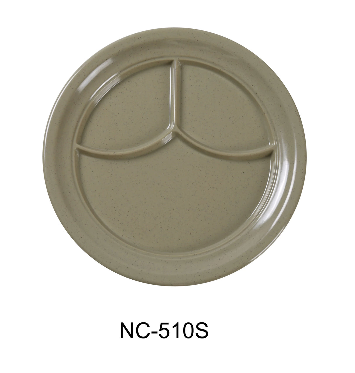 24 Pack Yanco COMPARTMENT COLLECTION 9 1/2" 3-COMPARTMENT PLATE 9" SAND