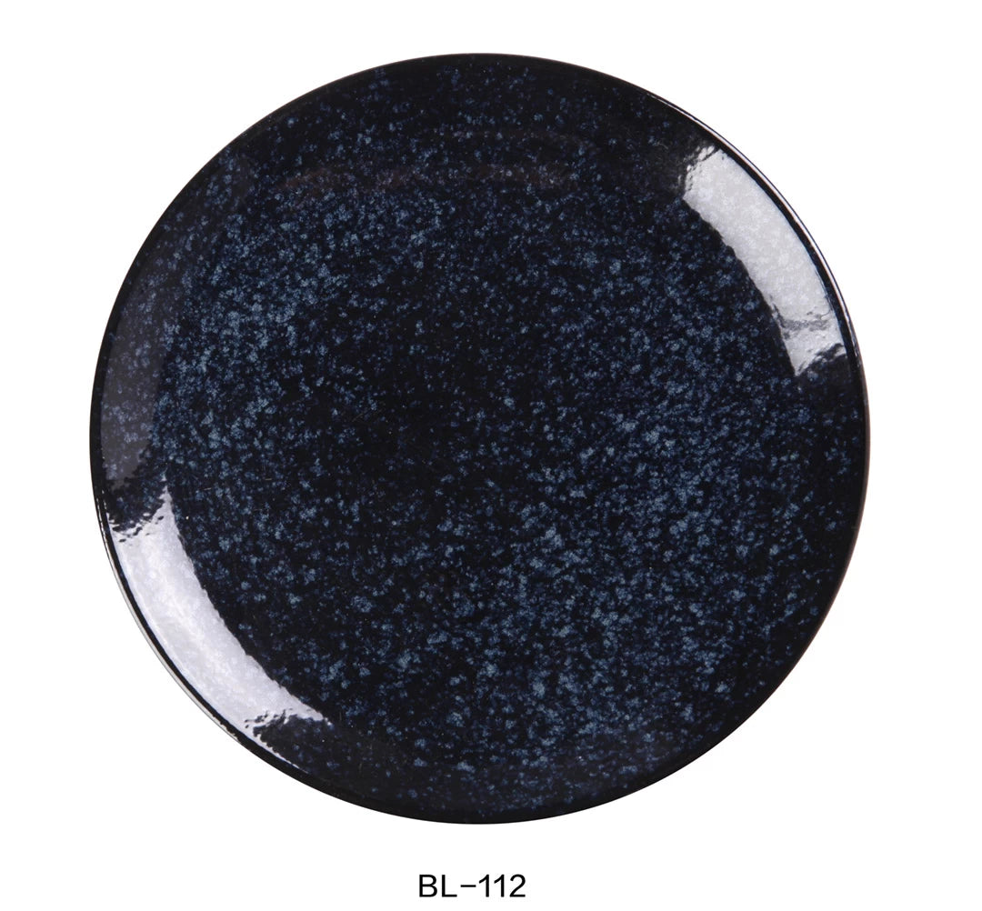 Yanco Blue Star 12 1/8" X 1 1/2" Coupe Shape Round Plate