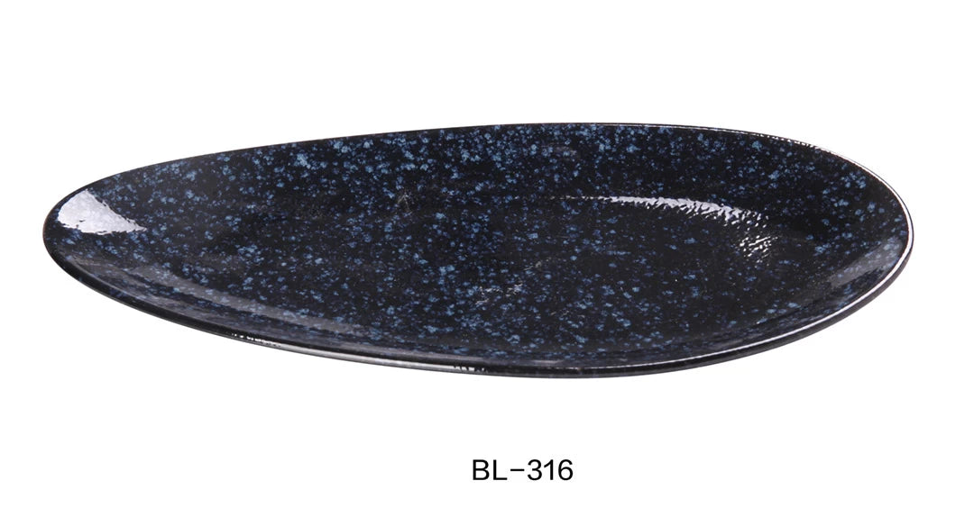 Yanco Blue Star 16 1/2" X 7 5/8" X 1" Leaf Shape Plate