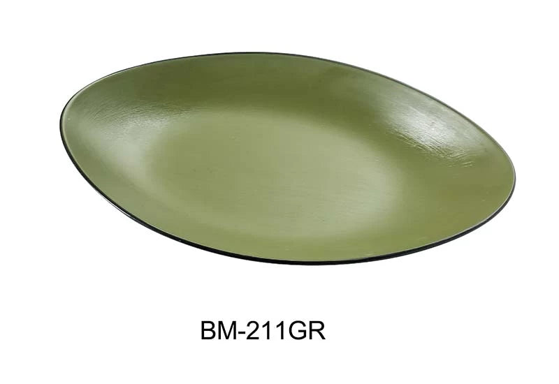 Yanco BIRMINGHAM - GREEN 11 1/2" X 7 1/4" X 1 1/8" DEEP OVAL PLATE