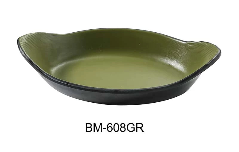 Yanco BIRMINGHAM - GREEN 8 3/4" X 5" X 1 1/4" RAREBIT DISH 10 OZ