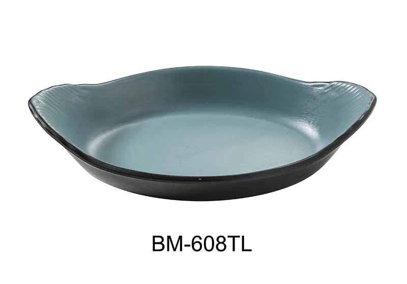 Yanco BIRMINGHAM - TEAL 8 3/4" X 5" X 1 1/4" RAREBIT DISH 10 OZ