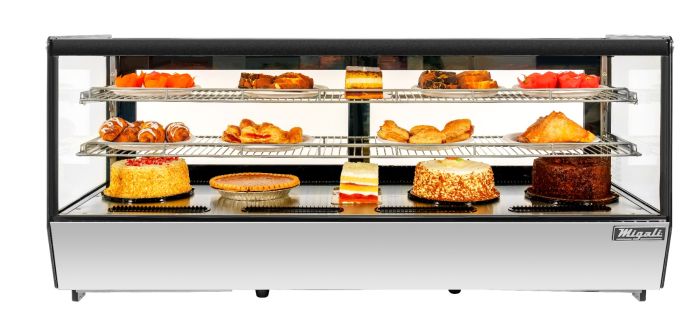 Migali C-88CTS-60 60” Wide Counter-Top Straight Glass Display Case Refrigerator