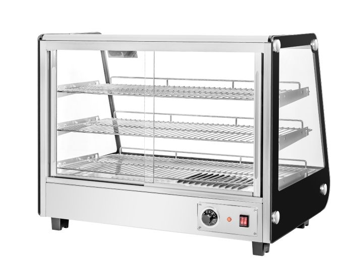 Migali C-HCT34 34" Wide Heated Counter-top Display Case, Straight Glass, Rear Sliding Doors