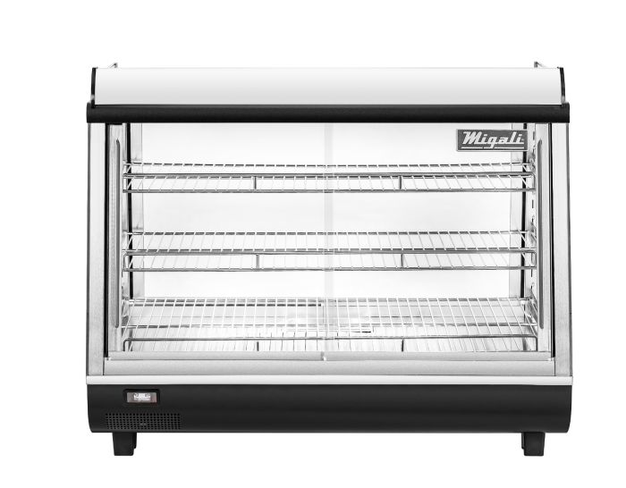 Migali C-HCT36-S 36" Wide Heated Counter-top Display Case, Straight Glass, Front & Rear Sliding Doors