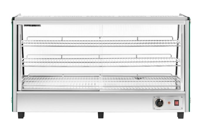 Migali C-HCT47 34" Wide Heated Counter-top Display Case, Straight Glass, Rear Sliding Doors