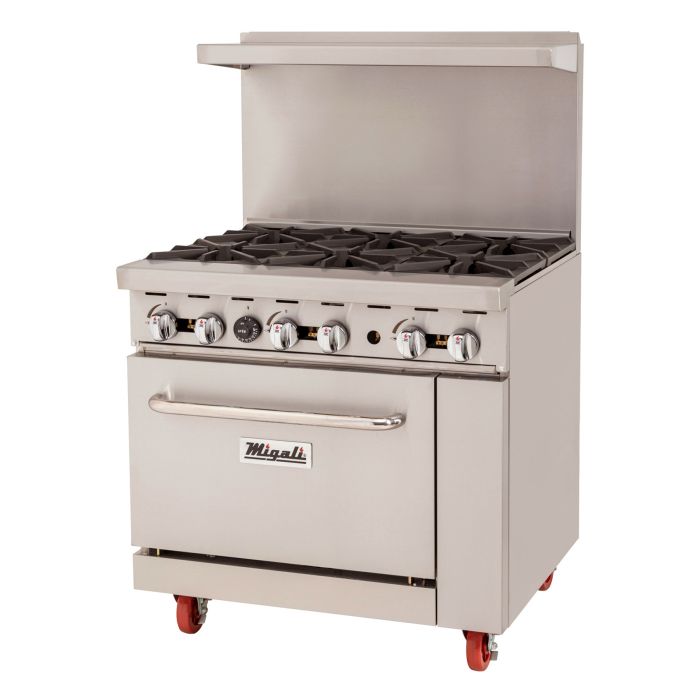 Migali C-RO6B-NG 6 Burner Range, (1) Oven, Natural Gas