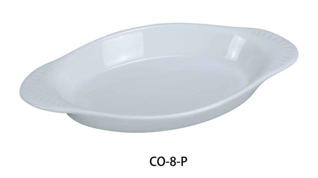 Yanco CO-8-P 8 1/2"X4 1/4"X1 1/8" 威尔士干酪椭圆形超白 8 盎司