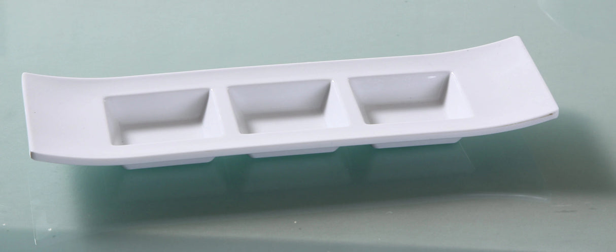 Yanco Venice 11 1/2" X 3 1/2" Triple Divided Dish 1.5 Oz Each
