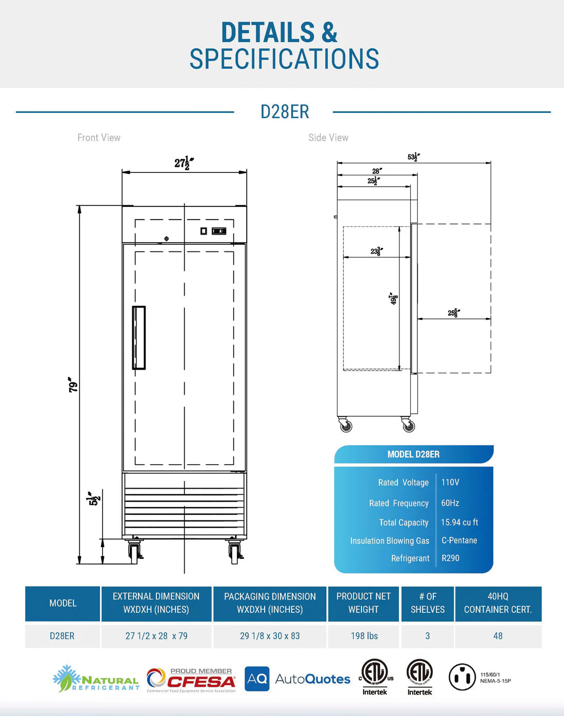 Dukers D28ER Compact Single Door Commercial Refrigerator in Stainless Steel (Free Shipping) (Add to cart for discount)