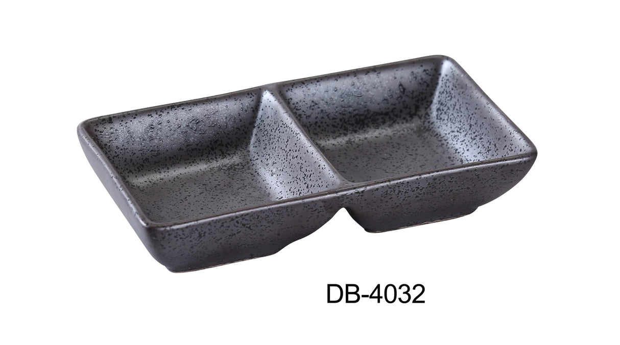 Yanco DB-4032 5 1/2" DOUBLE SAUCE DISH 2 OZ EACH