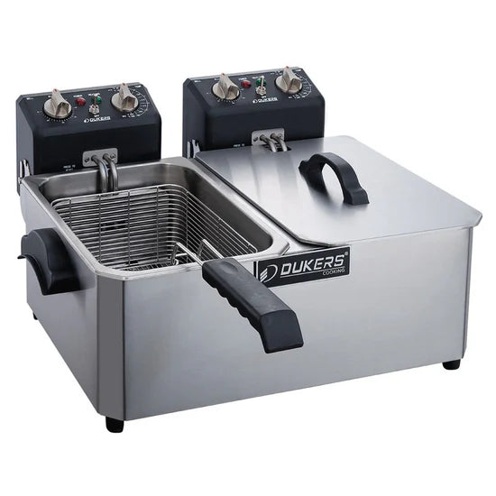 Dukers DCF10ED 20lb Two Basket Electric Countertop Fryer (Free Shipping)+(Add to cart for discount)
