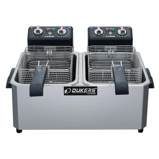 Dukers DCF10ED 20lb Two Basket Electric Countertop Fryer (Free Shipping)+(Add to cart for discount)