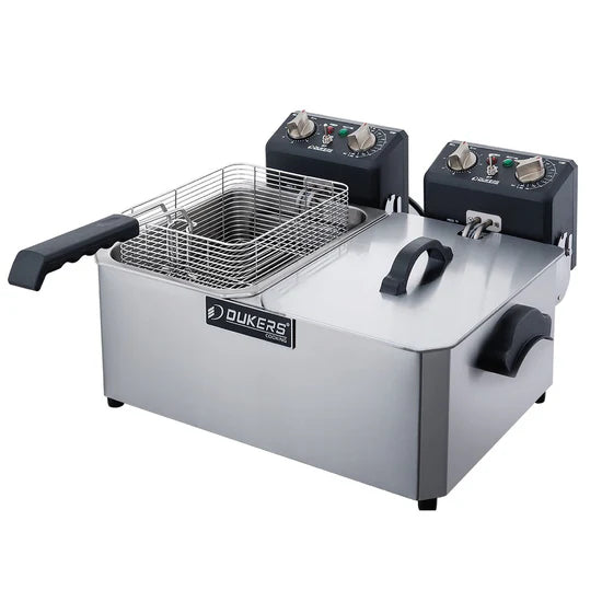 Dukers  DCF7ED 14lb Two Basket Electric Countertop Fryer (Free Shipping)+(Add to cart for discount)