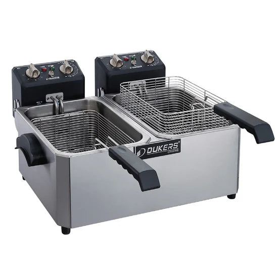 Dukers  DCF7ED 14lb Two Basket Electric Countertop Fryer (Free Shipping)+(Add to cart for discount)