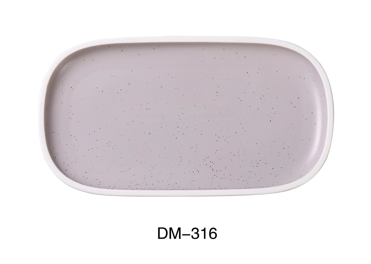 6 Pack Yanco DM-316 16" X 8 1/2" X 1 1/8" RECTANGULAR PLATE WITH UPRIGHT RIM