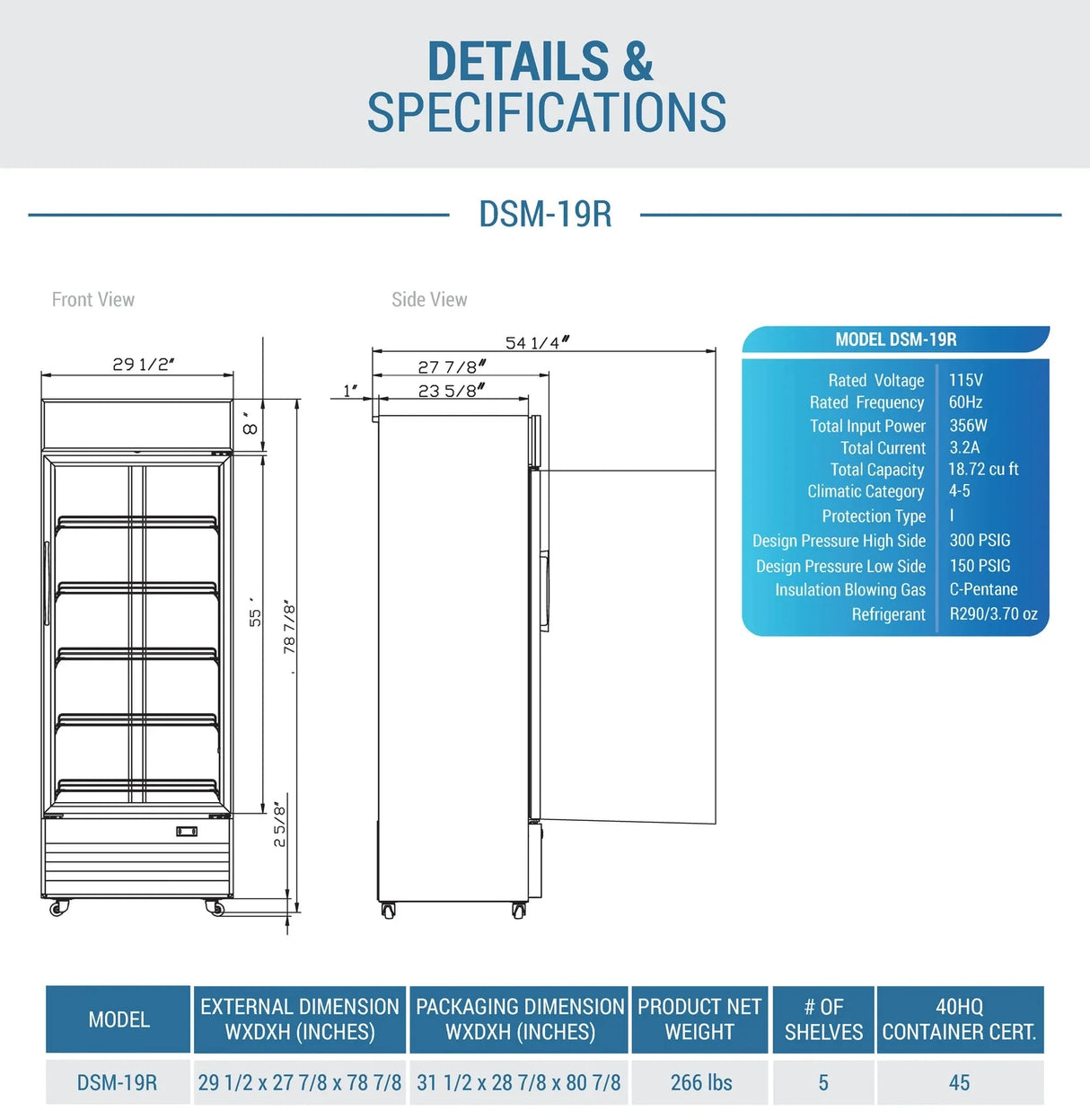 Dukers DSM-19R Commercial Single Glass Swing Door Merchandiser Refrigerator (Free Shipping) (Add to cart for discount)