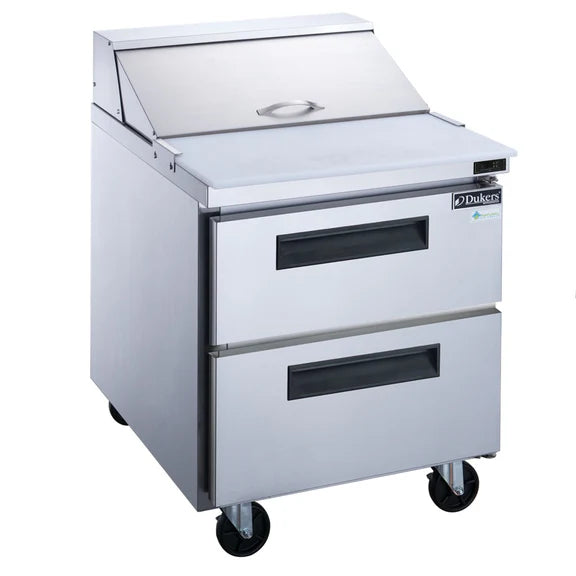Dukers DSP29-12M-D2 2-Drawer Megatop Commercial Food Prep Table Refrigerator in Stainless Steel