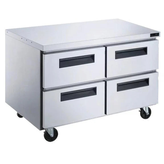 Dukers DUC48R-D4 4-Drawer Undercounter Commercial Refrigerator in Stainless Steel