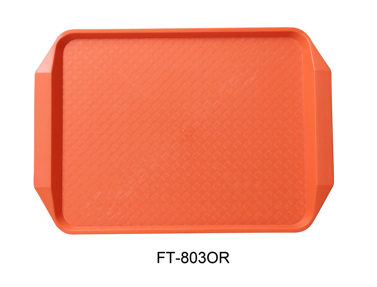Yanco Serving Trays 17" x 12" Fast Food with Handle, Orange