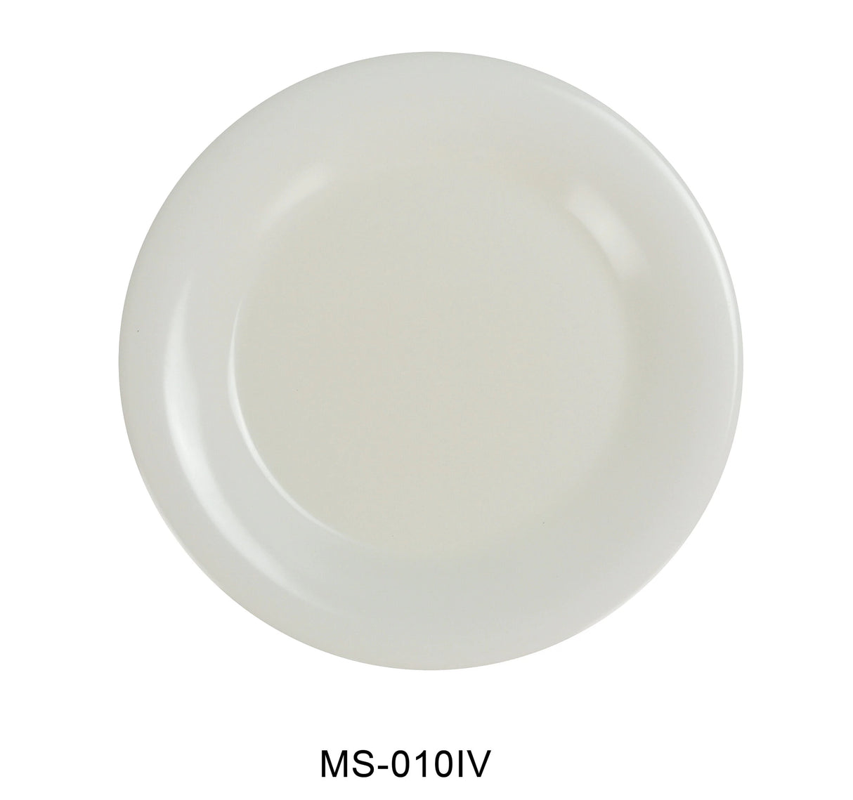 Yanco MILE STONE 10 1/2" WIDE RIM ROUND PLATE IVORY
