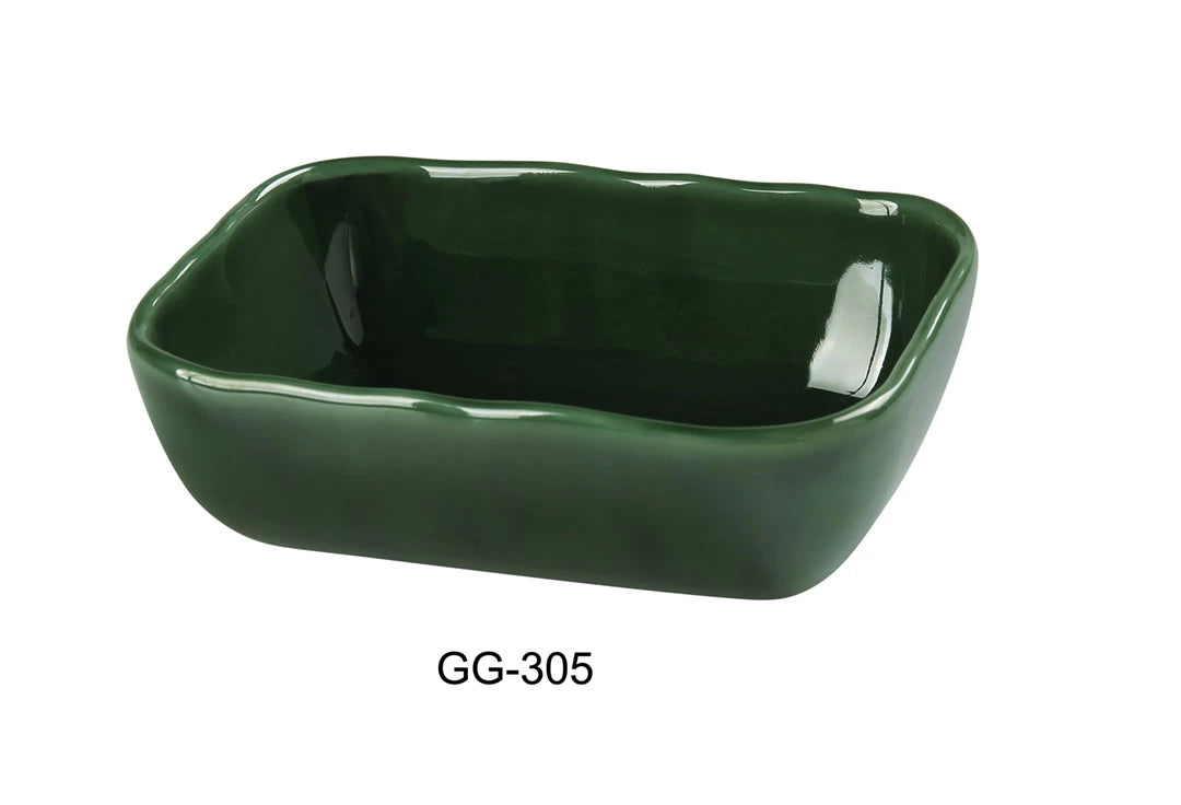 Yanco Green Gem 5 3/4" X 4 1/4" X 1 3/4" Rectangular Bowl 10 Oz