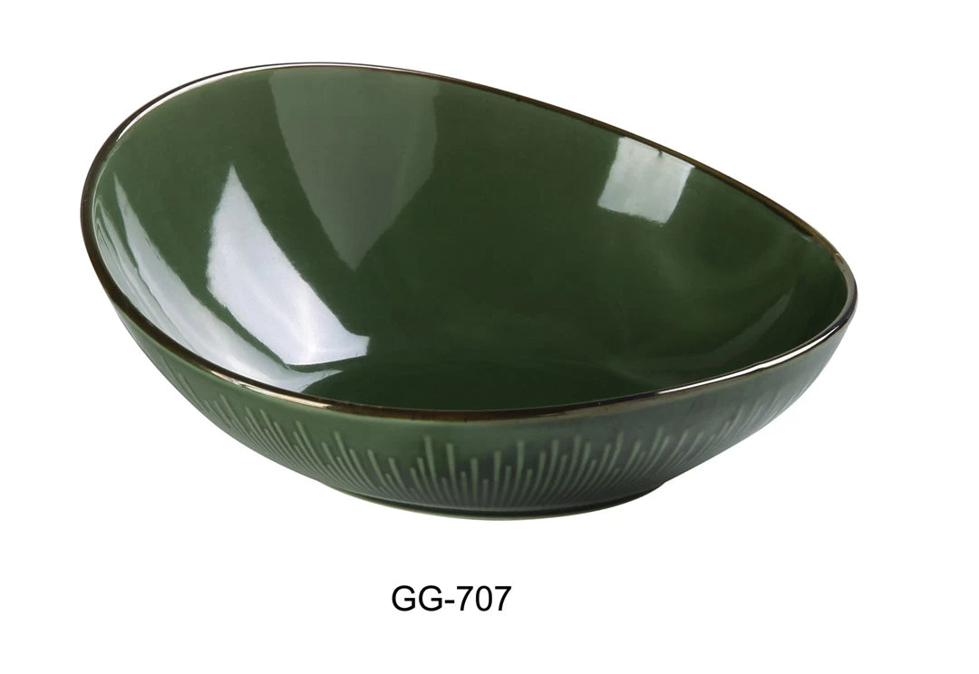 Yanco Green Gem 7 1/2" X 7 1/4"X1 3/4" X 3 1/8" Sheer Bowl 16 Oz