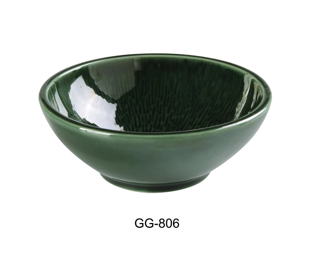 Yanco Green Gem 6 1/8" X 2 1/4" Nappie Bowl 14 Oz