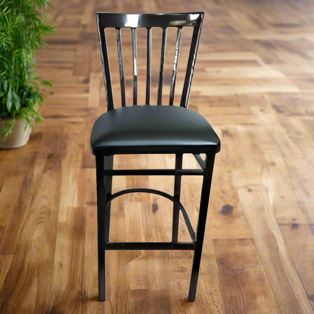 H5-B Wood Grain Iron Back Bar Chair