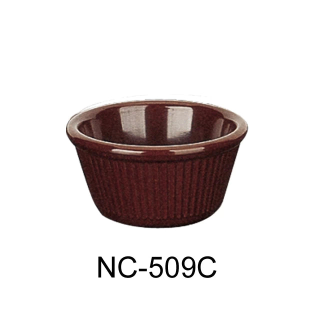 Yanco Accessories 2 7/8", 2 OZ FLUTED RAMEKIN CHOCOLATE