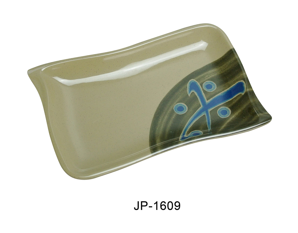 Yanco Japanese 8 1/2" X 5 1/2" Rectangular Plate 波浪形长方碟