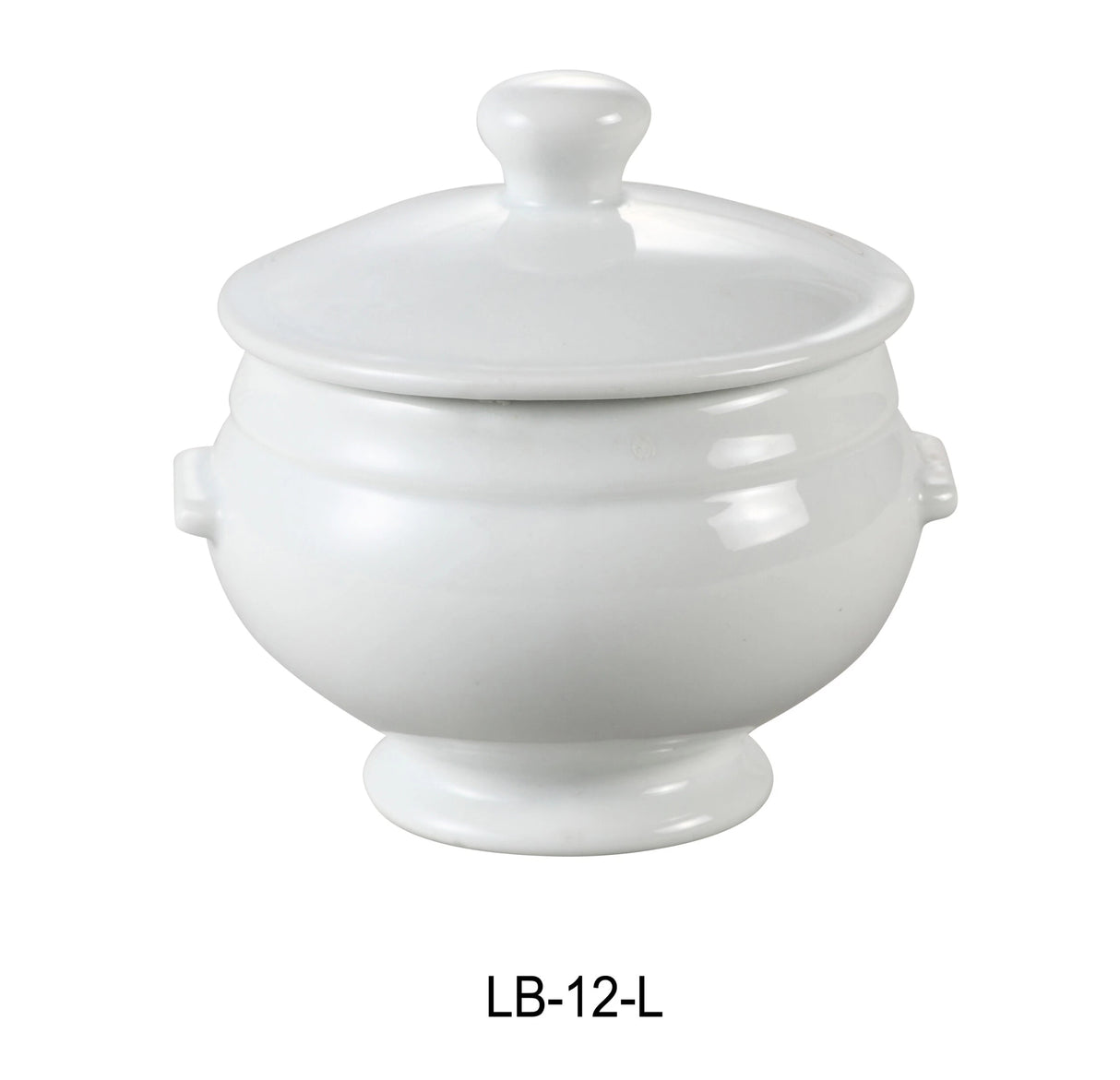 24 Pack Yanco LB-12-L 4 3/8" X 3"H BOUILLON WITH LID 12 OZ
