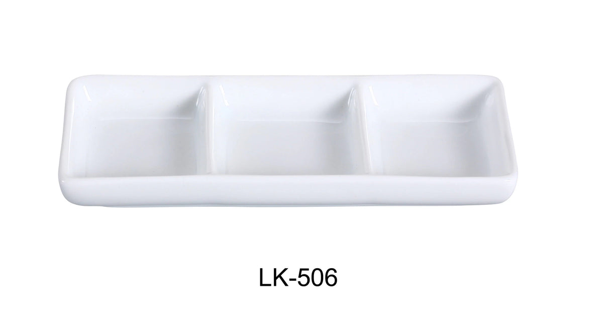 36 Pack Yanco LK-506 6" x 2 1/2" TRIPLE DISH 1.5 OZ EACH