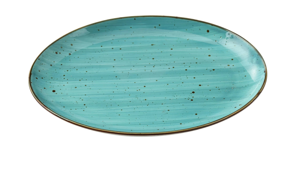 36 Pack Yanco Lyon - Turquoise 8" X 5 1/2" X 3/4"Coupe Platter