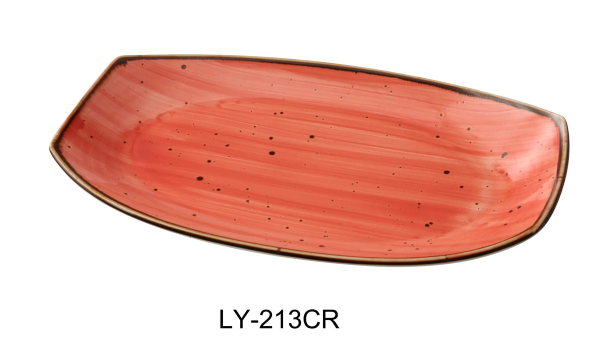12 Pack Yanco Lyon - Coral 13" X 7 3/8" X 1 1/2" Rectangular Plate