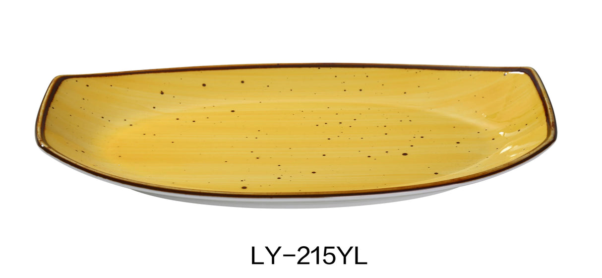 12 Pack Yanco Lyon - Yellow 15" X 8 1/2" X 1 5/8" Rectangular Plate